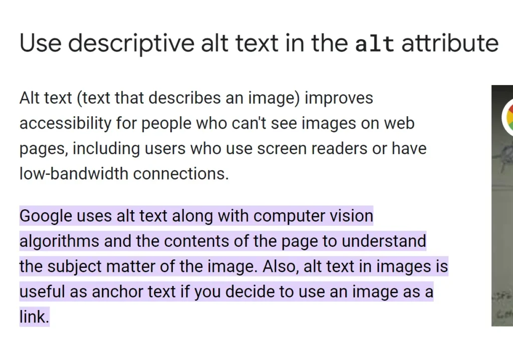 Enhancing on-page SEO with expert strategies: Using Descriptive Alt Text
